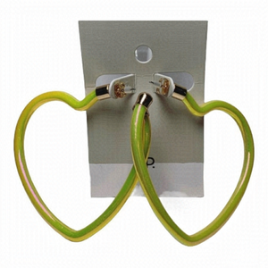 BP Ylw Heart Hoop Earrs